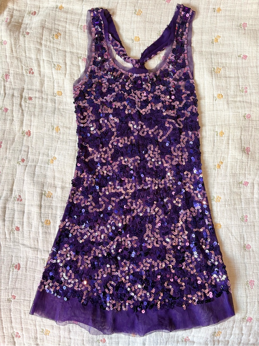 Genuine Vintage Y2K Sparkly Sequin Purple Party/Event Top
